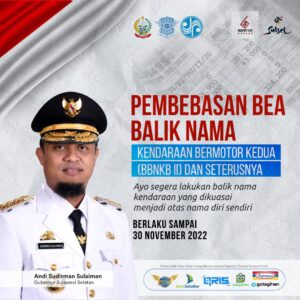 Bapenda Sulsel Bebaskan Bea Balik Nama Kendaraan Kedua, Potensi Tingkatkan PKB Provinsi