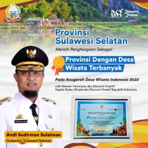 Sulsel Raih Penghargaan Menparekraf, Sebagai Provinsi Terbanyak Desa Wisata