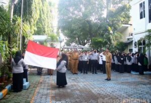 Dinsos Upacara Bendera, Diikuti PNS Hingga Laskar Pelangi
