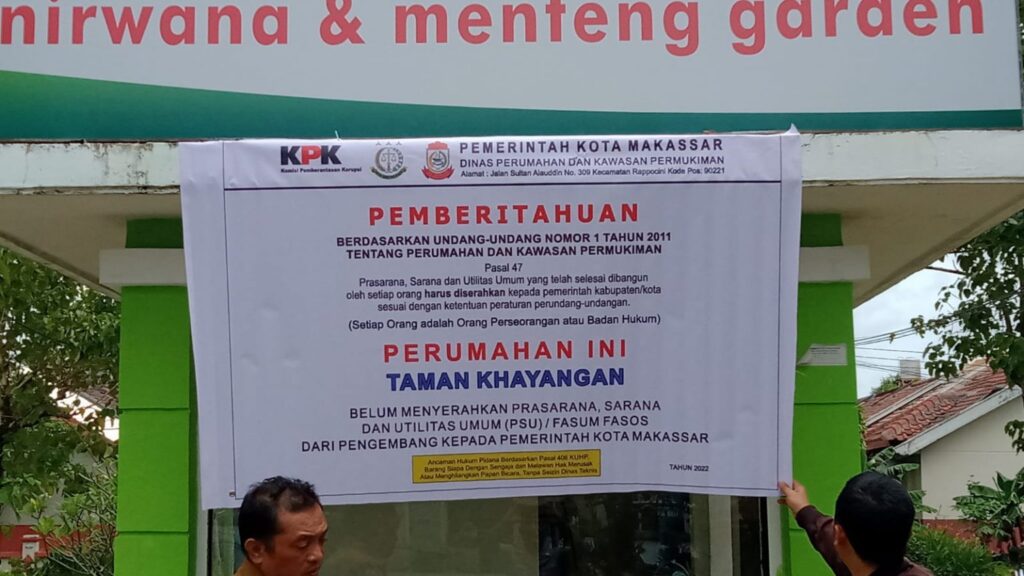 Disperkim Makassar Segel PSU Perumahan Milik GMTD