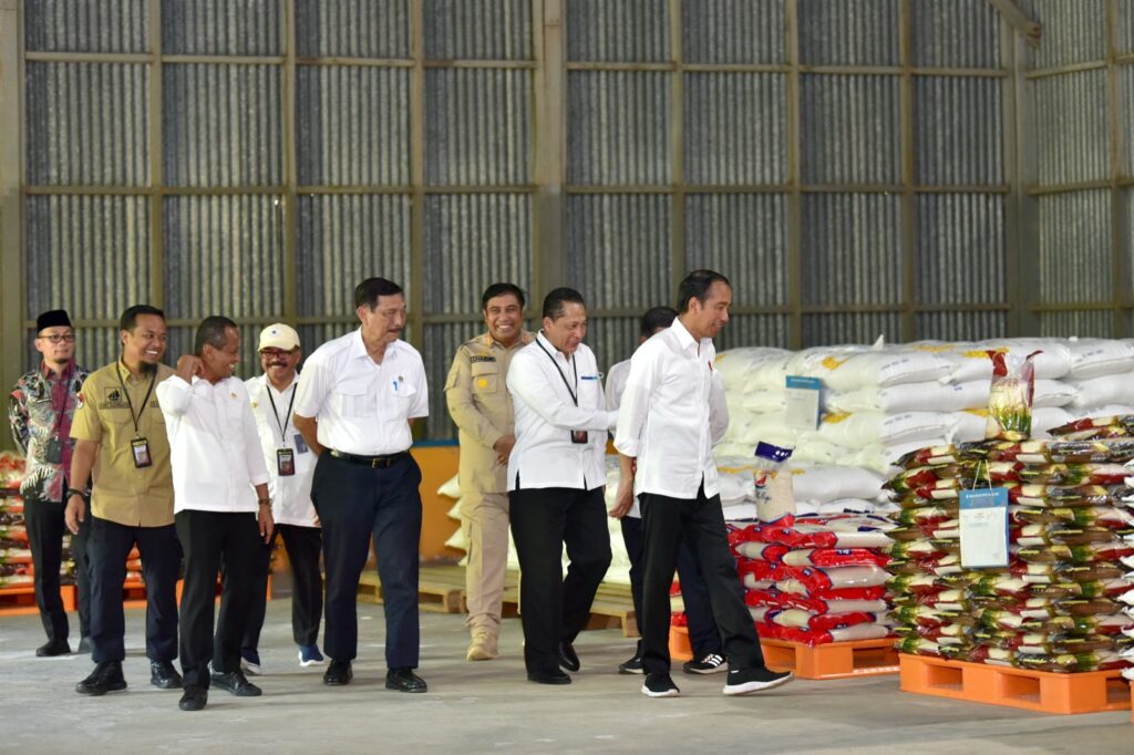 Tinjau Gudang Bulog, Jokowi: Beras Sulsel Banyak Diserap Provinsi Lain