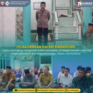 Tripika Mamajang Hadiri Safari Ramadhan di Masjid Suhada Kelurahan Baji Mappakasunggu