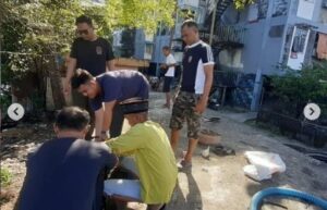 Disperkim Makassar Kerja Bakti Bersihkan Bak Tanam di Rusunawa Lette