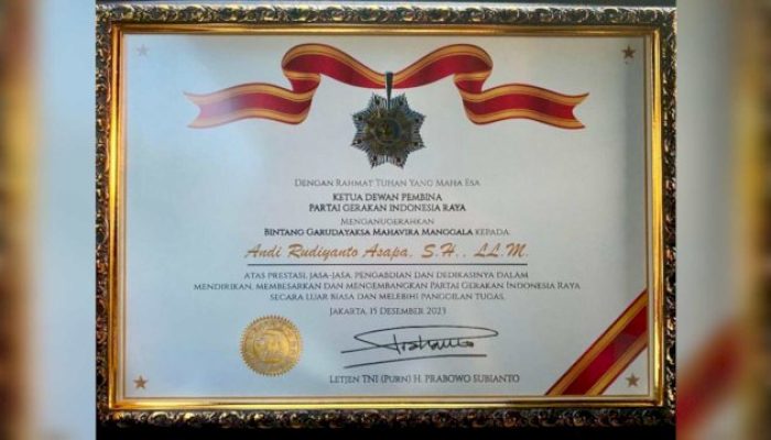 Prabowo Tak Lupa dengan Jasa Almarhum Andi Rudiyanto Asapa Membesarkan Gerindra di Sulsel