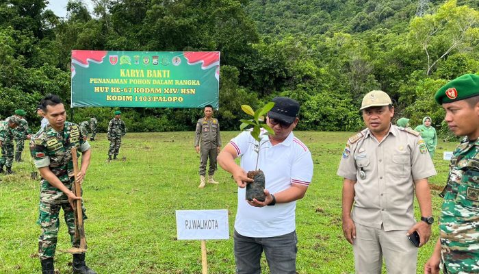 HUT KODAM Ke-67 Tahun, Pj Wali Kota Palopo Ikut Tanam 200 Bibit Pohon