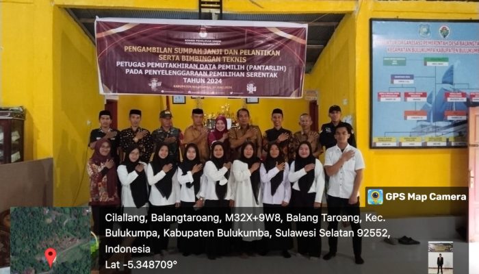 Berlangsung Khidmat, PPS Balangtaroang Lantik 8 Petugas Pantarlih