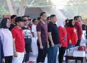 Bersama Sejumlah Kepala SKPD-Camat, Munafri-Aliyah Ikut Semarakkan HUT RI Lewat Senam dan Porseni