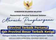 Sulsel Raih Provinsi Terbaik Pertama di Indeks Pembangunan Ketenagakerjaan 2025