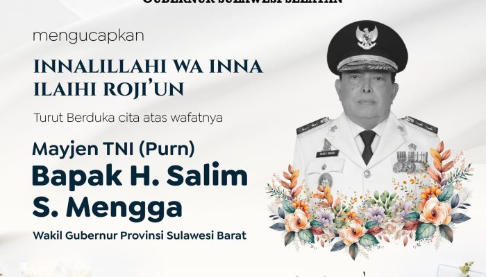 Gubernur Sulsel Andi Sudirman Sampaikan Duka Cita Atas Wafatnya Wagub Sulbar Salim S Mengga