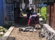 Respons Aduan Lontara+, Dinas PU Makassar Pasang Paving Blok di Jl. Inspeksi PAM Pasar