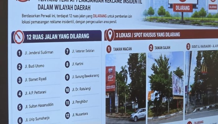 Pemkot Makassar Perketat Penataan Reklame, 12 Ruas Jalan Dilarang Pasang Reklame Insidentil