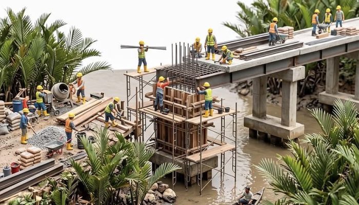 Dinas PU Makassar Perkuat Konektivitas Warga melalui Pembangunan Jembatan Kaccia di Barombong